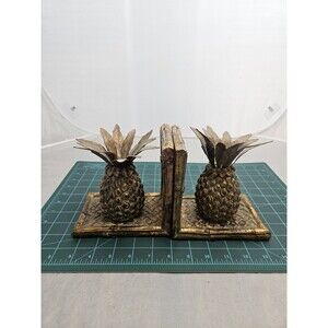 Dezine Pineapple Book Ends Gold Hand Painted